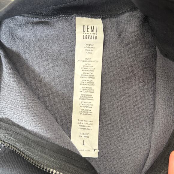 Fabletics Demi Lovato Maddie Midi Jacket Size Large Black Zip‑Up Athletic Top - Picture 12 of 15